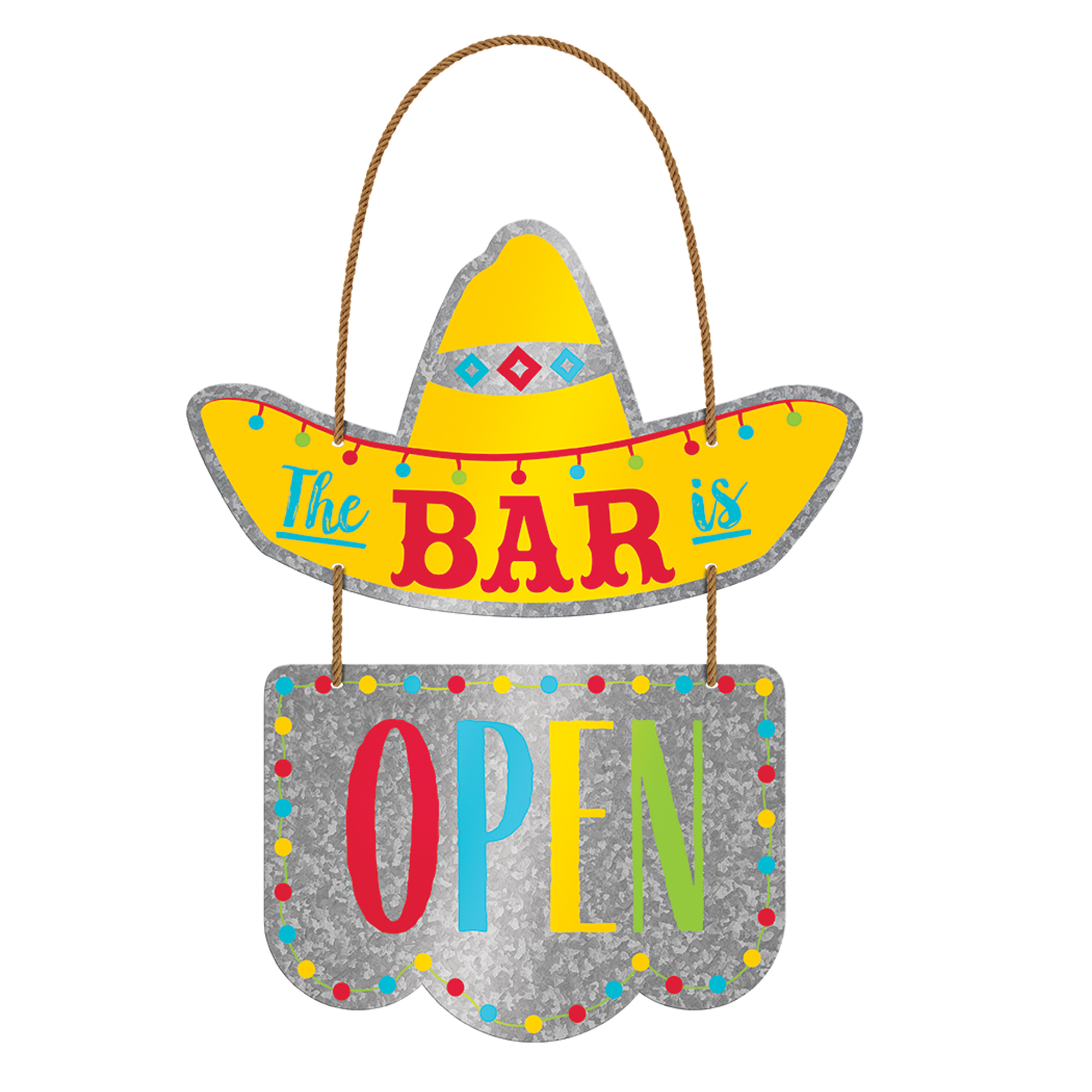 The Bar Is Open Fiesta Hanging Sign